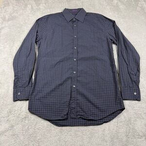 Paul Smith London Button Down Shirt Mens 16/38 Blue Gingham Classic Fit Italy